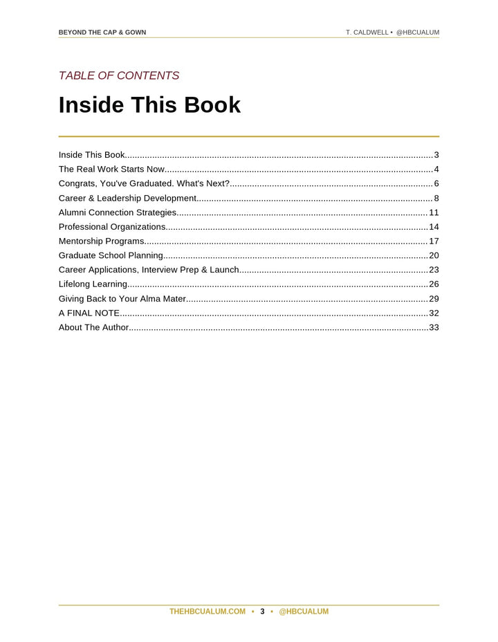 Beyond The Cap and Gown chapter preview, career and leadership development for HBCU graduates